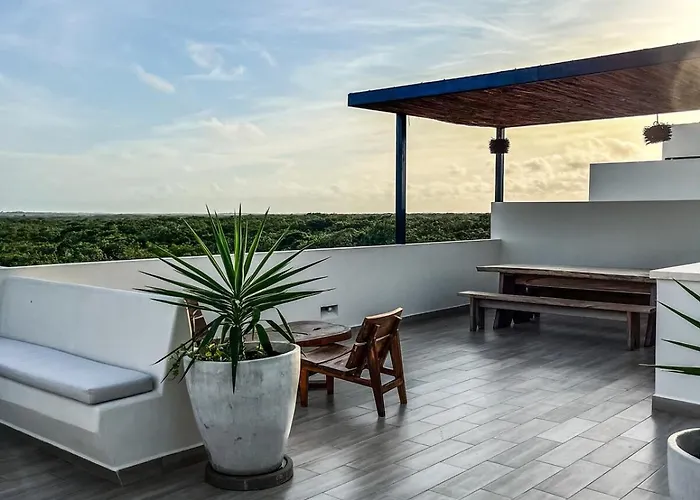 15 Min Walking Near Of Beach, Private Pool, 1 Bed, 1 Sofacama, 1 Inflatable * Tulum