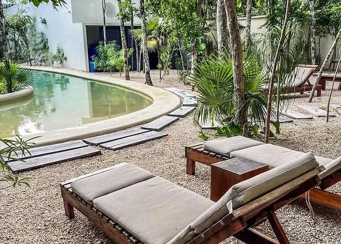 15 Min Walking Near Of Beach, Private Pool, 1 Bed, 1 Sofacama, 1 Inflatable * Tulum